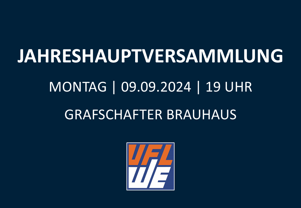 Jahreshauptversammlung am 09.09. um 19 Uhr im Grafschafter Brauhaus